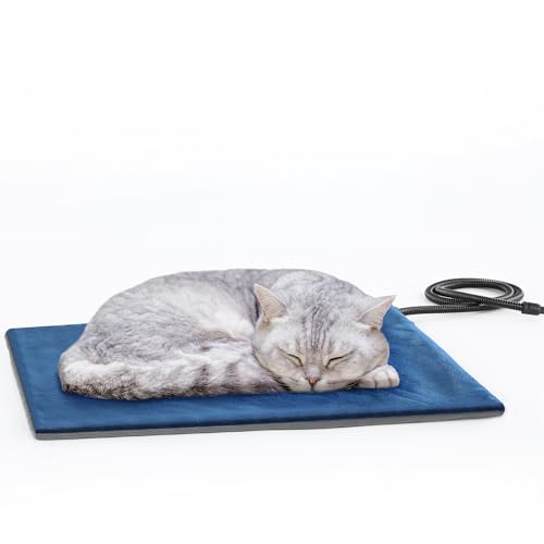 pecute Haustier Heizkissen, Elektrisch Haustier Heizdecke für Hunde Katzen, Heizdecke Hundematte mit Konstante Temperatur, Elektrische Heizdecke Weicher Wärmedecke (S, 32x40cm) von pecute