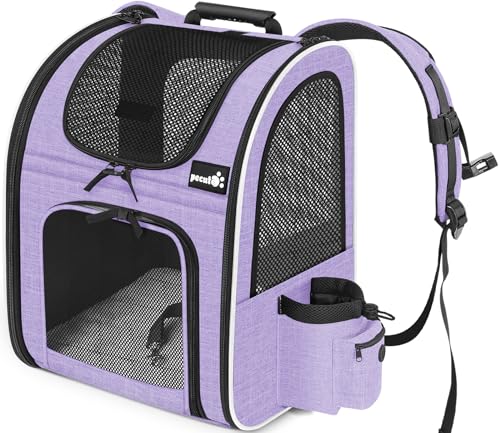 pecute Haustier Rucksack mit Netzfenster, Tragbare und Faltbare Katzentasche, Atmungsaktive und Leichte Hundetasche, Wasserdichtes Oxford-Tuch mit Viel Platz, Multifunktionales Rutschfestes Lila L pecute Haustier Rucksack mit Netzfenster, Tragbare und Faltbare Katzentasche, Atmungsaktive und Leichte Hundetasche, Wasserdichtes Oxford-Tuch mit Viel Platz, Multifunktionales Rutschfestes Lila L von pecute