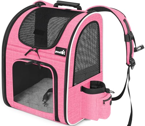 pecute Haustier Rucksack mit Netzfenster, Tragbare und Faltbare Katzentasche, Atmungsaktive und Leichte Hundetasche, Wasserdichtes Oxford-Tuch mit Viel Platz, Multifunktionales Rutschfestes Rosa L pecute Haustier Rucksack mit Netzfenster, Tragbare und Faltbare Katzentasche, Atmungsaktive und Leichte Hundetasche, Wasserdichtes Oxford-Tuch mit Viel Platz, Multifunktionales Rutschfestes Rosa L von pecute