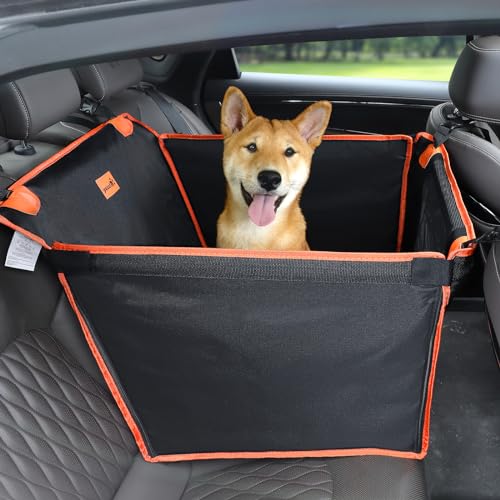 pecute Hunde Autositz M 60 * 50 * 55 cm, Verstürkter Hundesitz Auto für Mittlere & kleine Hunde mit 4 Befestigungsgurten für Extra Stabiler, Hundebox kleine Hunde für den Rücksitz im Auto pecute Hunde Autositz M 60 * 50 * 55 cm, Verstürkter Hundesitz Auto für Mittlere & kleine Hunde mit 4 Befestigungsgurten für Extra Stabiler, Hundebox kleine Hunde für den Rücksitz im Auto von pecute