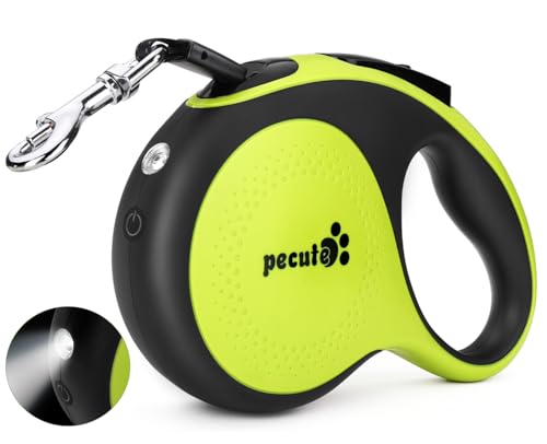 Pecute Hundeleine 5m, Rollleine für Hunde mit LED-Licht, 360° Verknotungsfreier verlängerter Leine, Wiederaufladbarem, Rutschfestem Griff und Schnellbremsknopf, für Große bis zu 50 kg Gewicht Pecute Hundeleine 5m, Rollleine für Hunde mit LED-Licht, 360° Verknotungsfreier verlängerter Leine, Wiederaufladbarem, Rutschfestem Griff und Schnellbremsknopf, für Große bis zu 50 kg Gewicht von pecute
