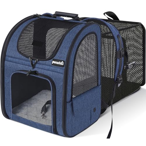 pecute Hunderucksack Erweiterbar XL für 6-10 kg, Faltbar Katzenrucksack Katzen mit Anti-offener Reißverschluss, Atmungsaktive Rucksack Hund mit Netz Fenster Grau, für Hunde Katzen Haustiere pecute Hunderucksack Erweiterbar XL für 6-10 kg, Faltbar Katzenrucksack Katzen mit Anti-offener Reißverschluss, Atmungsaktive Rucksack Hund mit Netz Fenster Grau, für Hunde Katzen Haustiere von pecute