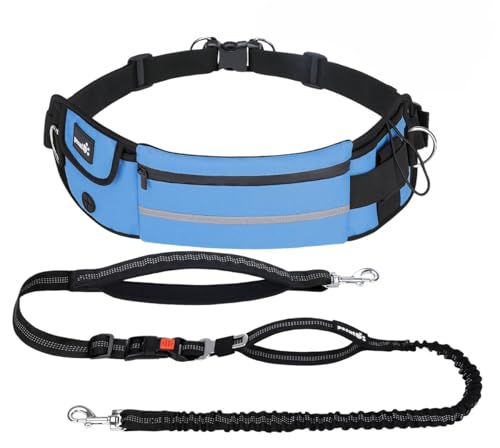pecute Joggingleine Hunde mit Bauchgurt, Laufgürtel Hundeleine für Große und Mittelgroße Hunde, Leine Hund mit Gürteltasche, Elastische Laufleine für Hunde, Dog Leash Hand Free Blau pecute Joggingleine Hunde mit Bauchgurt, Laufgürtel Hundeleine für Große und Mittelgroße Hunde, Leine Hund mit Gürteltasche, Elastische Laufleine für Hunde, Dog Leash Hand Free Blau von pecute