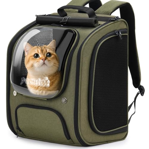 pecute Katzenrucksack Bubble Haustier Rucksack mit Netzfenster, Tragbare und Faltbare Katzentasche, Atmungsaktive und Leichte Hundetasche, Dunkelgrün pecute Katzenrucksack Bubble Haustier Rucksack mit Netzfenster, Tragbare und Faltbare Katzentasche, Atmungsaktive und Leichte Hundetasche, Dunkelgrün von pecute