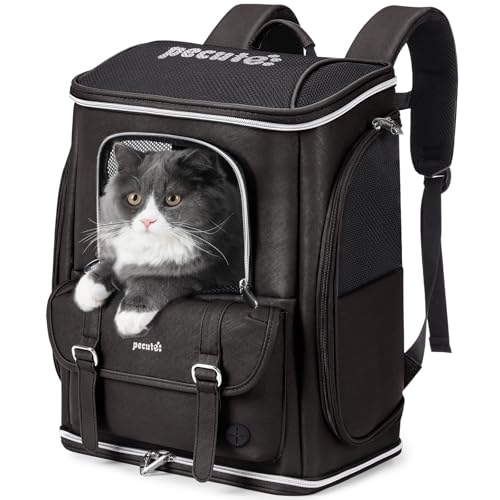 pecute Katzenrucksack Hunderucksack PU Haustier Rucksack, Belastung Verringern Hundetasche,Atmungsaktive Mesh Fenstern Faltbar Katzentasche,Hundetragetasche für Wandern,Camping, Reisen 6kg,Braun pecute Katzenrucksack Hunderucksack PU Haustier Rucksack, Belastung Verringern Hundetasche,Atmungsaktive Mesh Fenstern Faltbar Katzentasche,Hundetragetasche für Wandern,Camping, Reisen 6kg,Braun von pecute