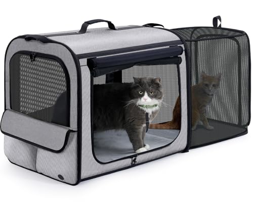 pecute Erweiterbar Katzentasche Transporttasche Stabiler Halt Haustier Tragetasche, Transportbox Katze Leicht, Faltbar Katzen Tasche für Katzen und kleine Hunde, ideal für Reisen, Grau pecute Erweiterbar Katzentasche Transporttasche Stabiler Halt Haustier Tragetasche, Transportbox Katze Leicht, Faltbar Katzen Tasche für Katzen und kleine Hunde, ideal für Reisen, Grau von pecute