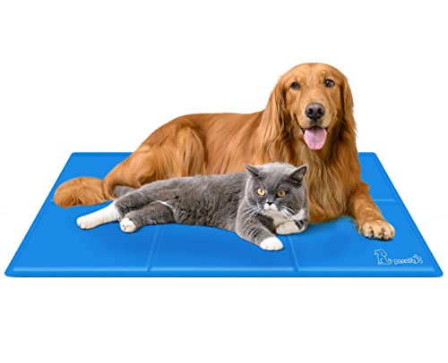 pecute Kühlmatte (120 * 75 cm), mit Ungiftiges Gel,Selbstkühlende Kissen, Kühl Hundedecke, Kaltgelpad für Katzen und Hunde, Blau,XL von pecute