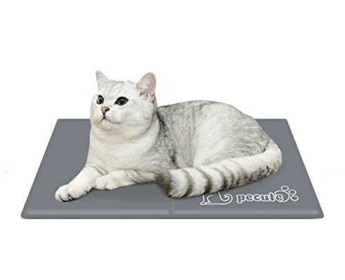 pecute Kühlmatte Hunde Katzen(30 * 40cm), Kuhlmatte für Hund und Katze mit Ungiftiges Gel,Selbstkühlende Kissen, Kühl Hundedecke, Kaltgelpad für Katzen und Hunde, Grau,XS von pecute