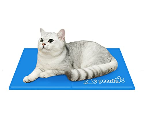 pecute Kühlmatte Hunde Katzen, Kuhlmatte für Hund und Katze mit Ungiftiges Gel,Selbstkühlende Kissen, Kühl Hundedecke, Kaltgelpad für Katzen und Hunde, Blau XS (30 * 40cm) von pecute