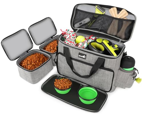 Pecute Hunde Reisetasche Große Hundetasche, Haustier, mit 2 Aufbewahrungstaschen und 2 Hundenäpfe, Hundetragetasche Dog Travel Bag für Reisen, Camping oder Tagesausflüge, Grau 42 * 18 * 30 cm Pecute Hunde Reisetasche Große Hundetasche, Haustier, mit 2 Aufbewahrungstaschen und 2 Hundenäpfe, Hundetragetasche Dog Travel Bag für Reisen, Camping oder Tagesausflüge, Grau 42 * 18 * 30 cm von pecute