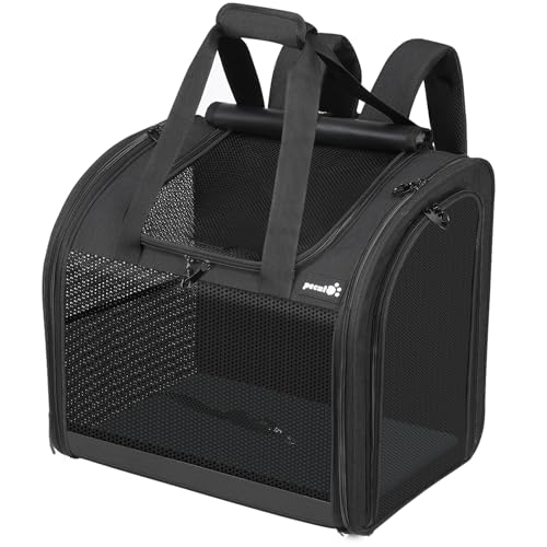 pecute Rucksack Hunde & 2 Kleine Katzen, Katzentrage, Haustier Handtasche und Rucksack, Haustiertrage mit belüftetem Design, Faltbarer Haustiertrage-Rucksack für Hunde und Katzen, Dunkelgrau pecute Rucksack Hunde & 2 Kleine Katzen, Katzentrage, Haustier Handtasche und Rucksack, Haustiertrage mit belüftetem Design, Faltbarer Haustiertrage-Rucksack für Hunde und Katzen, Dunkelgrau von pecute