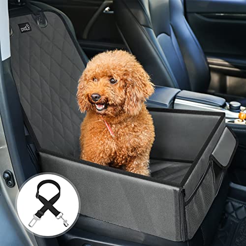 pecute Stabiler Hunde Autositz, Faltbarer Hundesitz Auto für Kleine bis Mittlere Hunde, Wasserdichter Hundeautositz für Rück- und Vordersitz 60 * 43 * 19 cm (Schwarz) von pecute