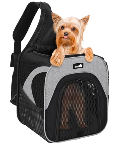 pecute transportbox Katze Katzenrucksack Chihuahua Yorkshire hunderucksack 3,5kg, Atmungsaktive und Leichte, Tragbare und Faltbare Katzentasche von pecute