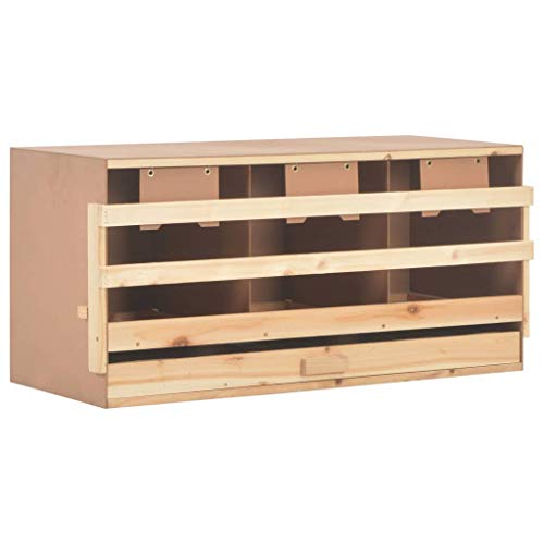 pedkit Legenest Hühnernest Nistkasten für große Hühner mit 3 Hauptfächern Abnehmbare Bodenschicht Legenester, Abrollnest aus Massives Kiefernholz + MDF von pedkit