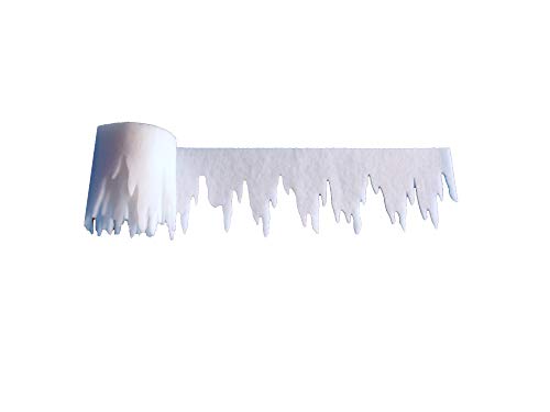 pemmiproducts Eiszapfen aus Schneevlies 500 x 9,5 cm, ca. 3mm dick, 5er Pack, Gesamtlänge: 25m (EUR 1,19/m),schwer entflammbar DIN 4102 B1, Dekoschnee von pemmiproducts