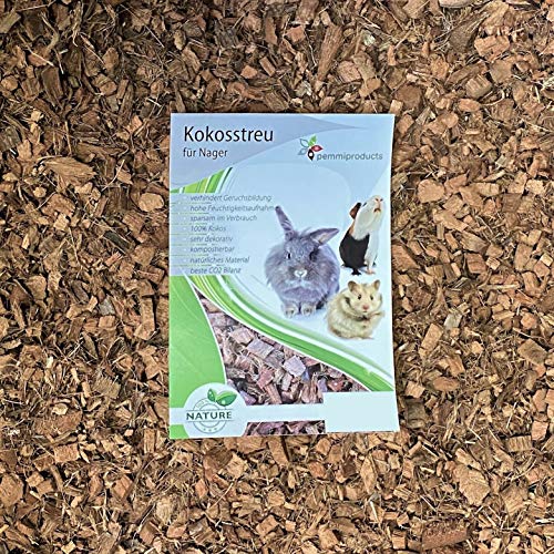 Kokoseinstreu grob 75 Liter (EUR 0,57/Liter), Kokoschips, Einstreu,Käfig Bodenbedeckung für Kaninchen, Meerschweinchen, Degus, Ratten und andere Nagetiere von pemmiproducts