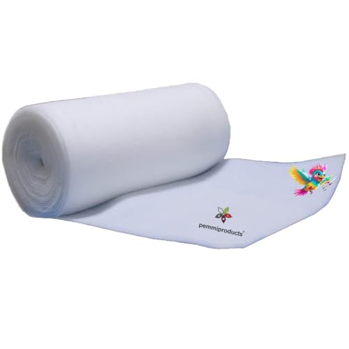 pemmiproducts Volumenvlies 150g/m², 1,5 m breit x 10 m, ca. 15 mm dick, 100% Polyester, Patchworkvlies,Polstervlies,Vliesstoff, Polsterwatte, Watte von pemmiproducts