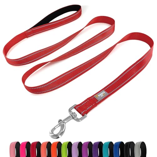 PenSeepet Hundeleine, 1,8 m, gepolsterter Griff, Nylon, reflektierend, für große Hunde, Rot PenSeepet Hundeleine, 1,8 m, gepolsterter Griff, Nylon, reflektierend, für große Hunde, Rot von penseepet