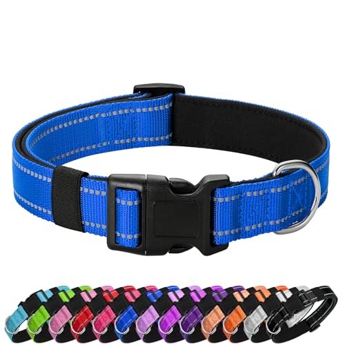 PenSeepet Reflektierendes Hundehalsband, gepolstert mit weichem Neopren, atmungsaktiv, Schnellverschluss, Basic Hundehalsbänder für mittelgroße und große Hunde, Blau, Jungen und Mädchen PenSeepet Reflektierendes Hundehalsband, gepolstert mit weichem Neopren, atmungsaktiv, Schnellverschluss, Basic Hundehalsbänder für mittelgroße und große Hunde, Blau, Jungen und Mädchen von penseepet