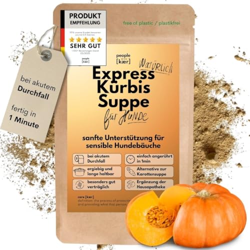 People who Kaer Kürbissuppe 200g, hohe Ergiebigkeit Dank Pulver-Form, Präbiotika Mittel zur Unterstützung bei Durchfall & Magenproblemen, bis zu 2,5L Kürbis Suppe, Hund Durchfall People who Kaer Kürbissuppe 200g, hohe Ergiebigkeit Dank Pulver-Form, Präbiotika Mittel zur Unterstützung bei Durchfall & Magenproblemen, bis zu 2,5L Kürbis Suppe, Hund Durchfall von people who kaer for dogs + cats