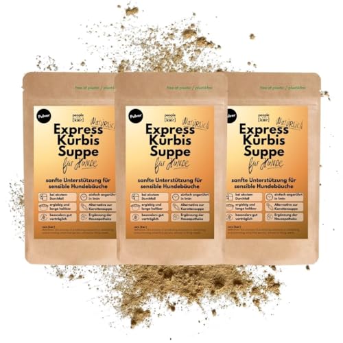 People who Kaer Kürbissuppe 3X 200g, hohe Ergiebigkeit Dank Pulver-Form, Präbiotika Mittel zur Unterstützung bei Durchfall & Magenproblemen, bis zu 7,5L Kürbis Suppe, Hund Durchfall People who Kaer Kürbissuppe 3X 200g, hohe Ergiebigkeit Dank Pulver-Form, Präbiotika Mittel zur Unterstützung bei Durchfall & Magenproblemen, bis zu 7,5L Kürbis Suppe, Hund Durchfall von people who kaer for dogs + cats