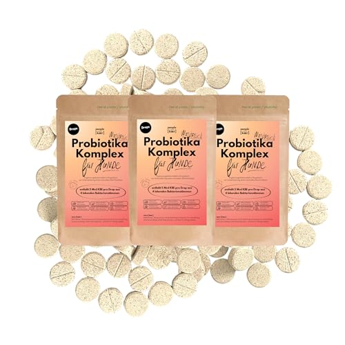 People who Kaer Probiotika Komplex Drops für Hunde, 3X 60 Tabletten - Hund Darmflora aufbauen, Darmbakterien Hunde, Darmsanierung Ergänzungsmittel, Darmgesundheit, Darmkur Hund, Probiotika von people who kaer for dogs + cats