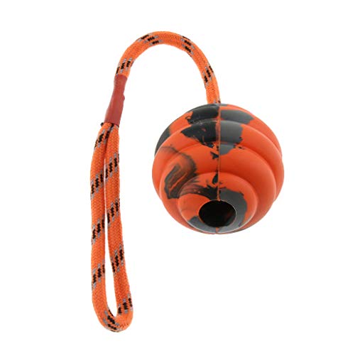 Perfeclan Schleuderball Wurfball Hundeball mit Wurfschlaufe für Hunde und Hündchen, Orange von Perfeclan