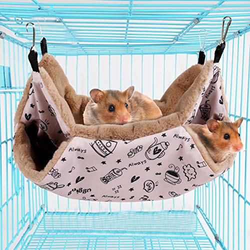 perfecti Kleintiere Hängematte 2-lagige Warme Hamster Käfig Hängematte Weiche Hängebett Für Ratten, Frettchen, Papageien, Meerschweinchen, 34cm von perfecti