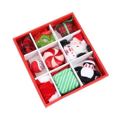 perfk 10 Stück Weihnachts-Hundespielzeug, Plüschtier, weiches Haustierspielzeug, Cartoon, Welpen, perfk 10 Stück Weihnachts-Hundespielzeug, Plüschtier, weiches Haustierspielzeug, Cartoon, Welpen, von perfk