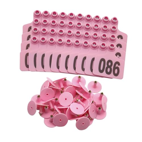 perfk 100x -Ohrmarken, Ohrmarken, Schilder für Tiere, Tieridentifikations-Kuh-ID-Tags, Nutztier-Tags für Nutztiere, Rosa perfk 100x -Ohrmarken, Ohrmarken, Schilder für Tiere, Tieridentifikations-Kuh-ID-Tags, Nutztier-Tags für Nutztiere, Rosa von perfk