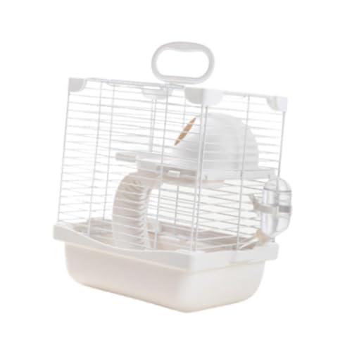 perfk 2 Stufen Hamster Käfig -Gehäuse -Reisekäfig mit Wasserflasche, Lebensmittelschale für Mausratte 7.4x9x11inch, Weiß perfk 2 Stufen Hamster Käfig -Gehäuse -Reisekäfig mit Wasserflasche, Lebensmittelschale für Mausratte 7.4x9x11inch, Weiß von perfk