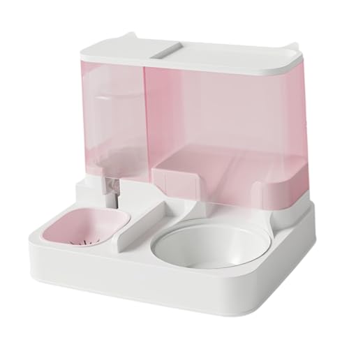 perfk 2-in-1-Futterautomat für Haustiere, Fress- und Trinknapf, praktisch, verhindert EIN nasses Maul, Trennung von Trocken- und Nassfutter, ROSA perfk 2-in-1-Futterautomat für Haustiere, Fress- und Trinknapf, praktisch, verhindert EIN nasses Maul, Trennung von Trocken- und Nassfutter, ROSA von perfk