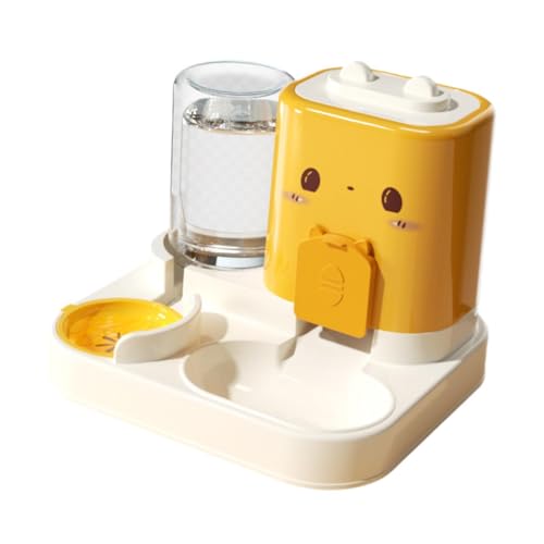 perfk 2-in-1-Futterautomat für Haustiere, Futternapf für Haustiere, Reiseversorgung, tragbares Zubehör, Abnehmbarer Wasserspender für kleine Hunde, Gelb perfk 2-in-1-Futterautomat für Haustiere, Futternapf für Haustiere, Reiseversorgung, tragbares Zubehör, Abnehmbarer Wasserspender für kleine Hunde, Gelb von perfk