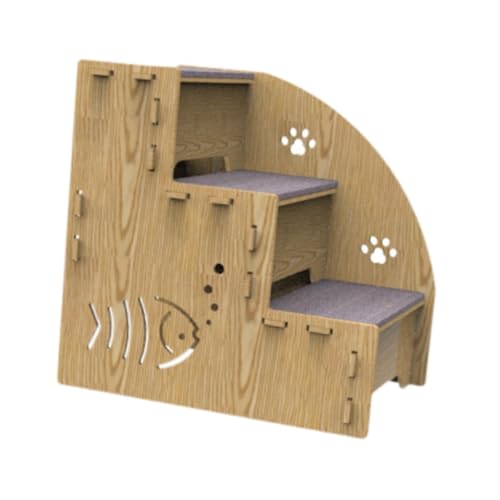 perfk 3-stufige Hundetreppe aus Holz, Leiter für Haustiere, Katzentreppe, rutschfeste Haustierrampe, Haustier-Katzentreppe, für kleine Hunde, Katzencouch perfk 3-stufige Hundetreppe aus Holz, Leiter für Haustiere, Katzentreppe, rutschfeste Haustierrampe, Haustier-Katzentreppe, für kleine Hunde, Katzencouch von perfk