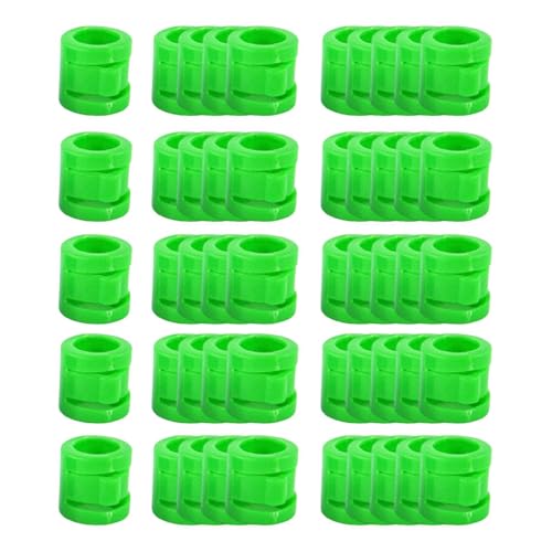 perfk 50 Stück 0,35 Zoll Brieftauben-Bein-Sprengring mit Schnappverschluss, Mehrzweck-Leichtgewicht für Farmbedarf, PP, zu öffnen, GrÜn von perfk