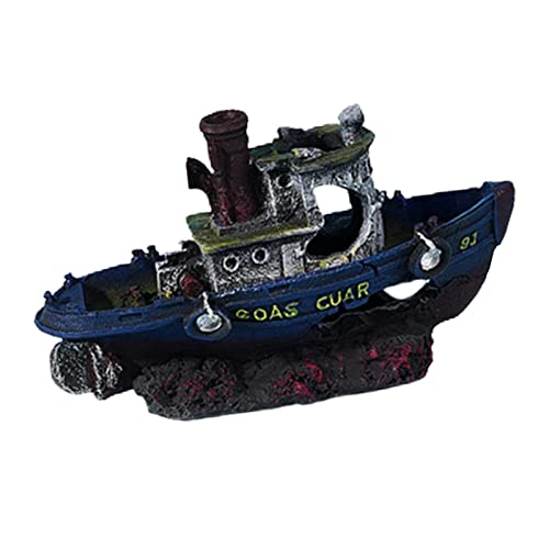 perfk Aquarium-Dekorationen, Kunstharz-Kunsthandwerk, Ornament, Fischversteck für Süßwasser-Salzwasserfische, Boot perfk Aquarium-Dekorationen, Kunstharz-Kunsthandwerk, Ornament, Fischversteck für Süßwasser-Salzwasserfische, Boot von perfk