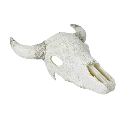 perfk Aquariumdekoration, Fischschildkröten -Versteck, Skeletthideaway Realistic Animal Statue Reptile Tank Dekor für Aquarium, Weißes Ochsenhorn perfk Aquariumdekoration, Fischschildkröten -Versteck, Skeletthideaway Realistic Animal Statue Reptile Tank Dekor für Aquarium, Weißes Ochsenhorn von perfk