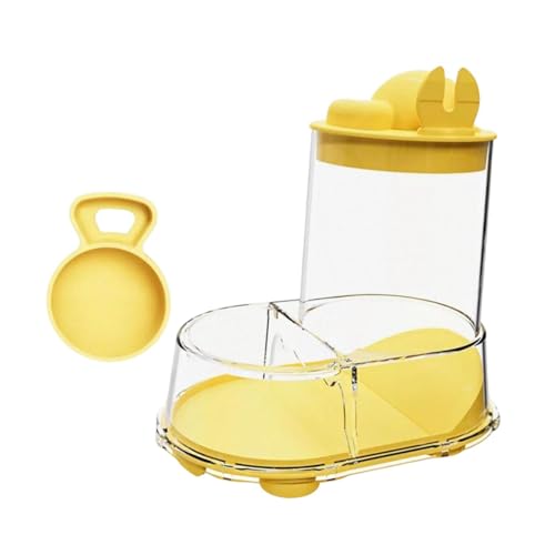 perfk Automatische Hamster -Feeder -Fütterungsschale Praktischer Lebensmittelspender Lebensmittelbehälter für Frettchen kleine Tiere Rennmäuse Mäuse Hase, Gelb von perfk