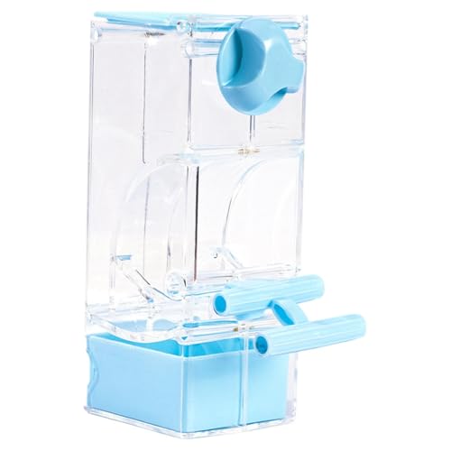 perfk Automatische Vogelfutterleiter, Papageien -Feeder transparente Fütterungsstation, Vogelkäfig -Feeder -Sheide behandelt Samenbehälter für Vögel, Blau von perfk