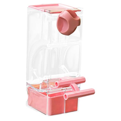 perfk Automatische Vogelfutterleiter, Papageien -Feeder transparente Fütterungsstation, Vogelkäfig -Feeder -Sheide behandelt Samenbehälter für Vögel, Rosa von perfk