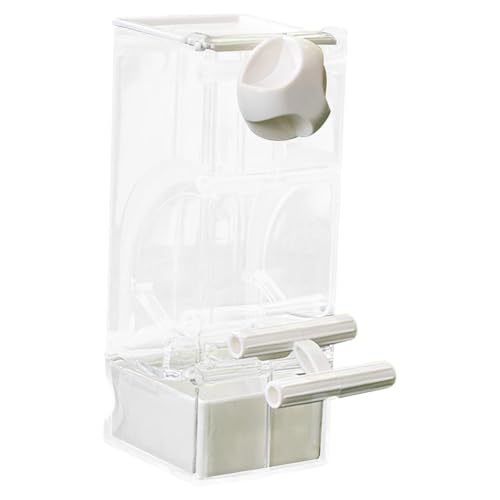 perfk Automatische Vogelfutterleiter, Papageien -Feeder transparente Fütterungsstation, Vogelkäfig -Feeder -Sheide behandelt Samenbehälter für Vögel, Weiß von perfk