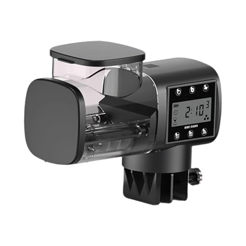 perfk Automatischer Fischfutterautomat mit, zuverlässiger Aquarium-Futterspender, stapelbarer Futterspender für Aquarien, kleine Aquarien, 500 Ml von perfk