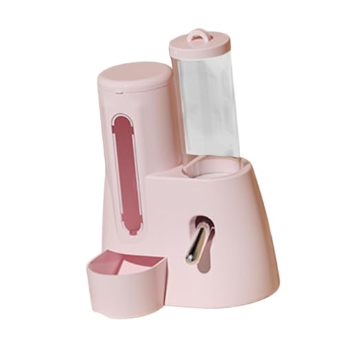 perfk Automatischer Hamster -Feeder, automatischer Flaschenspender mit Wasserflasche, Nicht -Slip -Fütterungsstation mit großer Kapazität für Frettchen, Rosa, 125 Ml von perfk