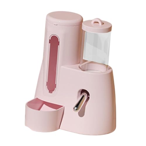 perfk Automatischer Hamster -Feeder, automatischer Flaschenspender mit Wasserflasche, Nicht -Slip -Fütterungsstation mit großer Kapazität für Frettchen, Rosa, 80 Ml von perfk