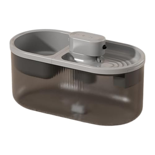 perfk Automatischer Katzentränker, Wasser- und Futterspender für Katzen und Hunde, Aufbewahrung von Tierfutter, Futterspender für Hunde, Wasserspender für, Grau perfk Automatischer Katzentränker, Wasser- und Futterspender für Katzen und Hunde, Aufbewahrung von Tierfutter, Futterspender für Hunde, Wasserspender für, Grau von perfk