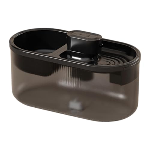 perfk Automatischer Katzentränker, Wasser- und Futterspender für Katzen und Hunde, Aufbewahrung von Tierfutter, Futterspender für Hunde, Wasserspender für, Schwarz perfk Automatischer Katzentränker, Wasser- und Futterspender für Katzen und Hunde, Aufbewahrung von Tierfutter, Futterspender für Hunde, Wasserspender für, Schwarz von perfk