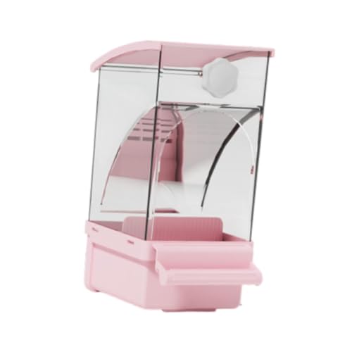perfk Automatischer Vogelfutter Samenbehälter, robuster, Papageien -Feeder -Vogelkäfig -Feeder für Kanarische Lovebirds Finchvögel, Rosa von perfk
