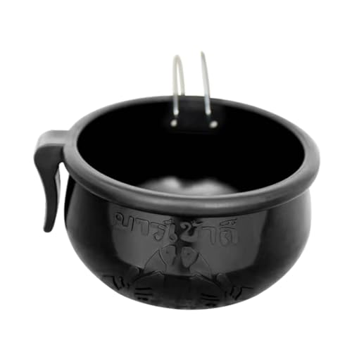 perfk Bird Food Feeder Gamefowl Feeder Hanging Gummi -Geflügel -Wasserfuttermittel -Wasserschale für Kaninchen Coop Eichhörnchen Haustier Papagei, Schwarz, 10cmx7cm von perfk