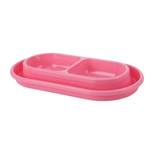 perfk Cat Food and Water Bowl Set, doppelte Haustiere Food Bowl, Nonslip, Outdoor Leicht zu reinigen Welpengerichte Haustier Feeder, Rosa, L von perfk