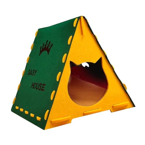 perfk Cat House Kitten Shelter House Kratzer im Innengebrauch (einfach) 16,93inchx15.75inchx15.75inch Kätzchen Schlafbett, Dunkelgrün von perfk